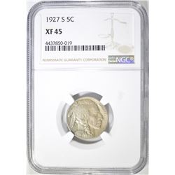 1927-S BUFFALO NICKEL NGC XF-45