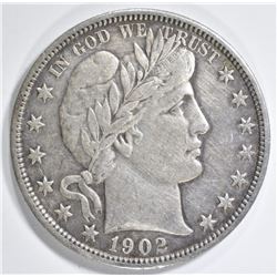 1902 BARBER HALF DOLLAR XF