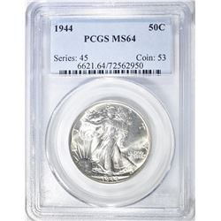 1944 WALKING LIBERTY HALF PCGS MS-64