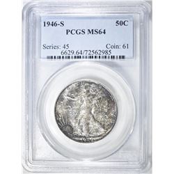 1946-S WALKING LIBERTY HALF PCGS MS-64