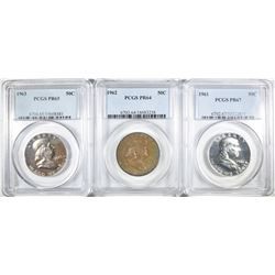 3 PCGS PROOF FRANKLIN HALVES