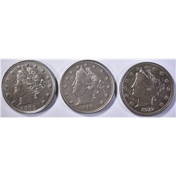 1883, 1899 & 1912 LIBERTY HEAD NICKEL  CH BU
