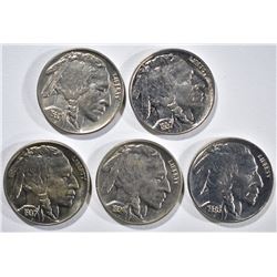 1-1934, 1-36 & 3-37 CH BU BUFFALO NICKELS