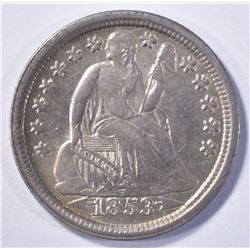 1853 ARROWS SEATED LIBERTY DIME AU