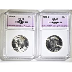 2 - 1976 S KENNEDY HALF DOLLARS