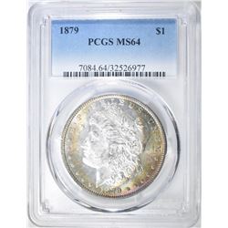 1879 MORGAN DOLLAR PCGS MS-64 RAINBOW COLOR