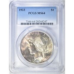 1923 PEACE DOLLAR PCGS MS-64 COLOR