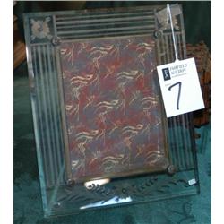 ETCHED GLASS FRAME 13"x11" circa 1920 
