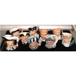 GROUP OF NINE ROYAL DOULTON TOBEY MUGS, each abou