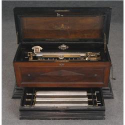 SWISS INTERCHANGEABLE MUSIC BOX with four 18" cyl