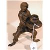 Image 1 : VICTORIAN BRONZE MONKEY CANDLESTICK 