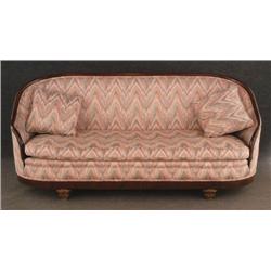 FRENCH ART DECO SOFA 80" long on giltwood acanthu