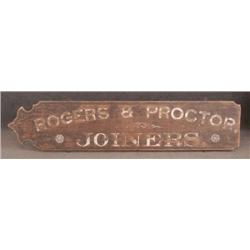 LARGE TRADE SIGN Rogers and Proctor, Joiners doub