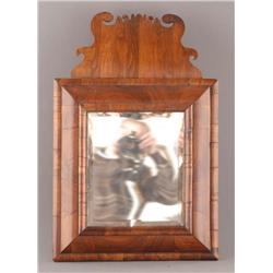 QUEEN ANNE WALNUT MIRROR 28"x19" overall early 18