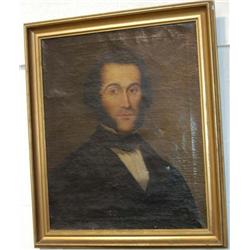 AMERICAN SCHOOL 27"x22" oil on canvas portrait of