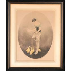 LOUIS ICART AQUATINT "A Choice Morsel", 1927 18"x