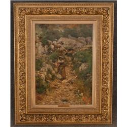 AUGUSTO CORELLI 22"x15 1/2" oil on canvas Returni