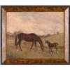 Image 1 : HENRY STULL 24"X28 1/2" oil on canvas horses at p