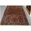 Image 1 : HAMADAN CARPET 4'2"x 6'10" low even pile circa 19