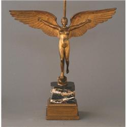 ART DECO BRONZE FIGURE of a winged female figure 