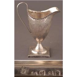 GEORGIAN STERLING CREAM PITCHER hallmarked Peter 