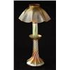 Image 1 : TIFFANY FAVRILE GLASS LAMP candlestick with ruffl