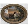 Image 1 : VICTORIAN REVERSE PAINTED CONVEX PICTURE OF DOGS 