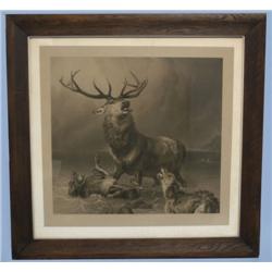 SIR EDWIN LANDSEER 22"x23 1/2" steel engraving an