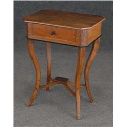 BIEDERMEIER BIRCH SIDE TABLE with cross stretcher