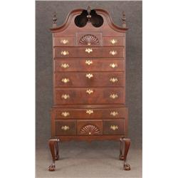 CENTENNIAL CHIPPENDALE MAHOGANY HIGHBOY with shel