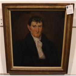 AMERICAN SCHOOL 27"x23" oil on canvas portrait of