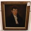 Image 1 : AMERICAN SCHOOL 27"x23" oil on canvas portrait of