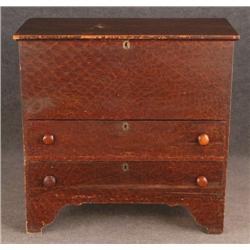 SPONGE DECORATED BLANKET CHEST over two drawers w