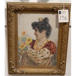 GIOVANNI FILOSI 17"x12" watercolor portrait of a 
