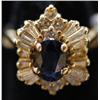 Image 1 : SAPPHIRE AND DIAMOND RING set in 14k gold 