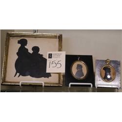 GROUP OF 3 SILHOUETTES the largest a mother and c