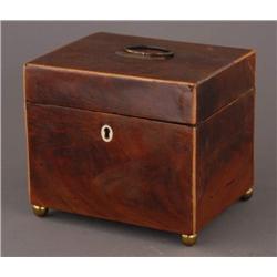 ENGLISH TEA CADDY with brass ball feet several ve