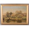 Image 1 : HENRY PEMBER SMITH 20"x28" oil on canvas cottage 