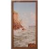 Image 1 : ALFRED T. BRICHER 20"x10" watercolor coastal scene sign