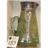 Image 1 : AUSTRIAN OR CZECH ART GLASS PITCHER with silverpl
