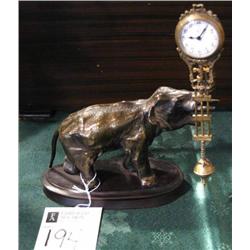 JUNGHANS ELEPHANT SWINGER CLOCK, 11" high Germany
