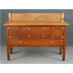 STICKLEY BROTHERS OAK SIDEBOARD with platerack mo