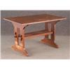 Image 1 : GUSTAV STICKLEY OAK TRESTLE TABLE, 48" long origi