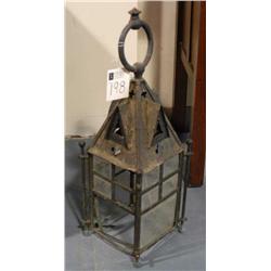 ARTS  LANTERN with beveled glass panels, some mis