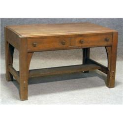 LIMBERT OAK LIBRARY TABLE with two drawers and co