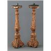 Image 1 : SPANISH BAROQUE CARVED CANDLESTICKS, lacking feet
