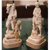 Image 1 : PAIR OF JAPANESE CARVED IVORY FIGURES adapted to 