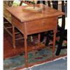 Image 1 : COUNTRY SHERATON STAND with one drawer in old red