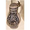 Image 1 : GERMAN STONEWARE TANKARD with pewter lid and inci
