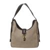Gucci Beige Canvas Black Leather Trim Jackie Shoulder Bag